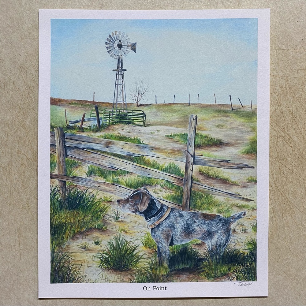“On Point” colored pencil print.